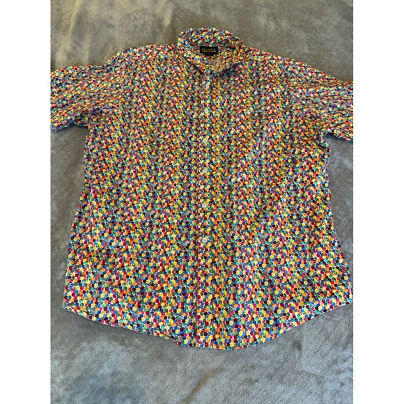 Cremieux Other - Cremieux Mens XXL Multi Color Polka Dot Short Sleeve Button‎ Down Shirt Stretch